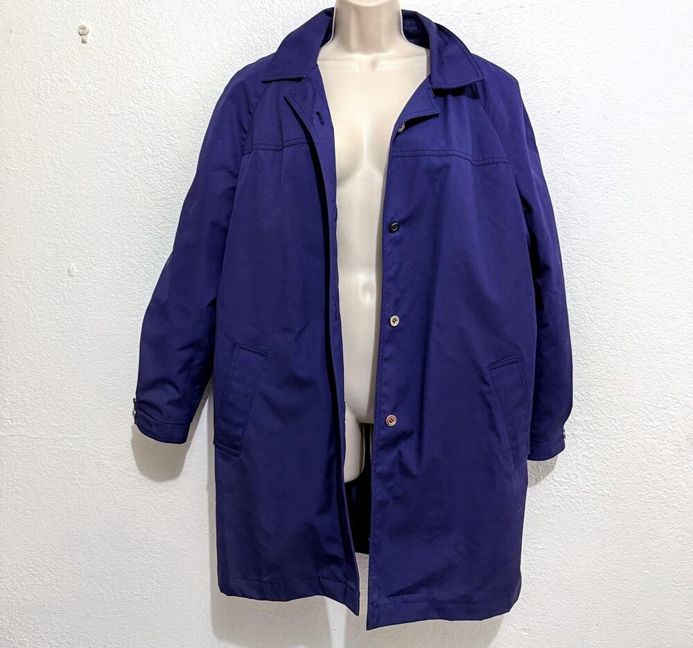 VTG Indigo Trench Coat (Men's L), Removable Warmer, by Sears